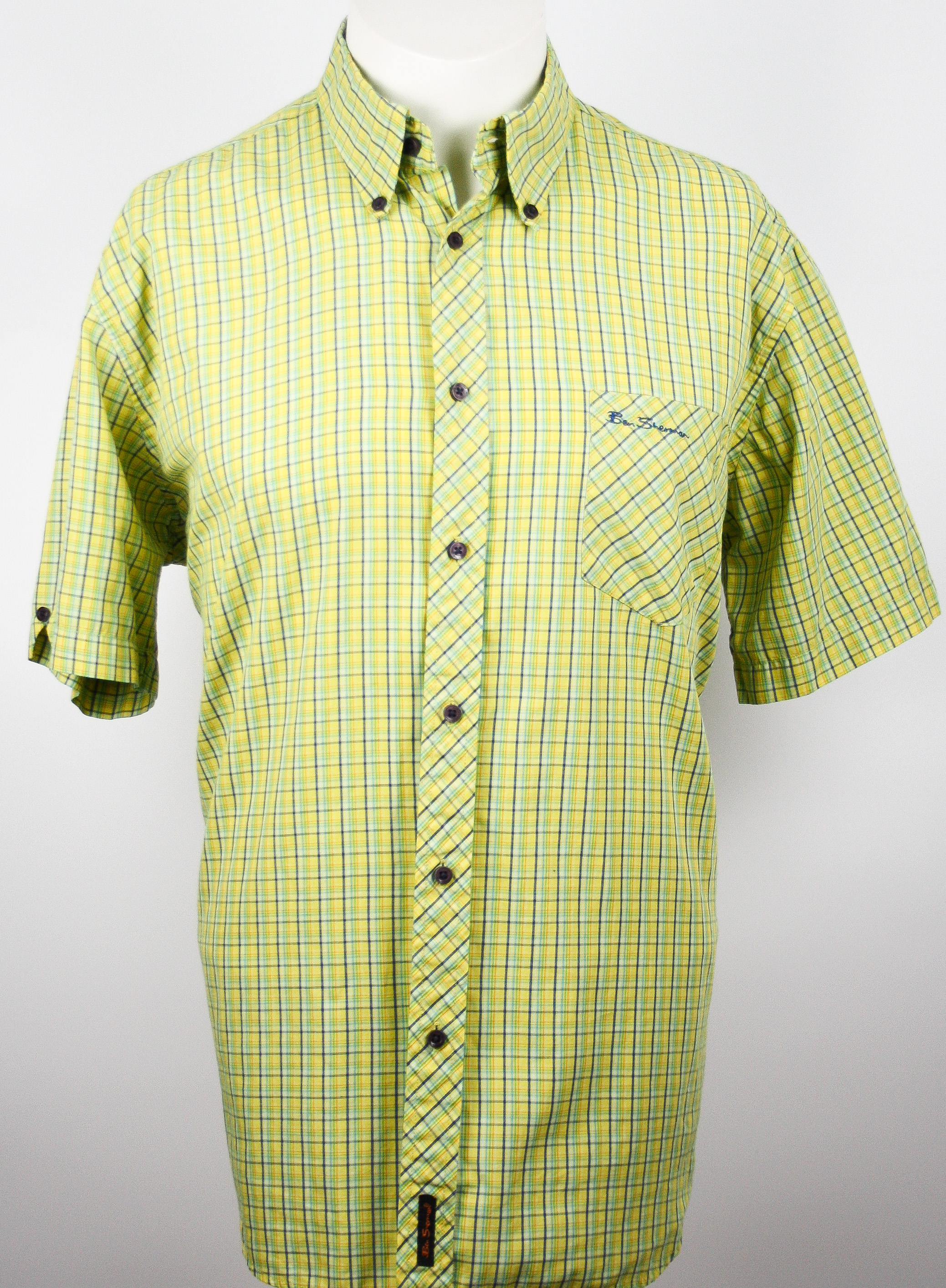 Ben Sherman Hemd Yellow/Green/Blue checkered Größe XL